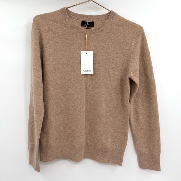 QUINCE Mongolian Cashmere Crewneck Sweater Oatmeal NWT - Picture 2 of 8